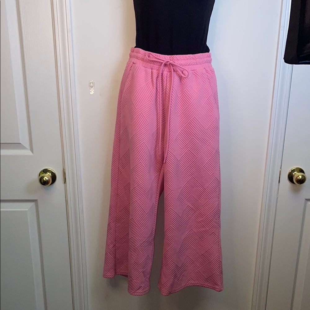 Pink Wide Leg Pants with Breezy Fit